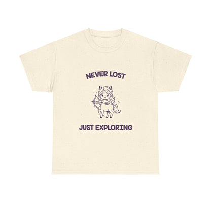 Never Lost Just Exploring Sagittarius Zodiac Tee