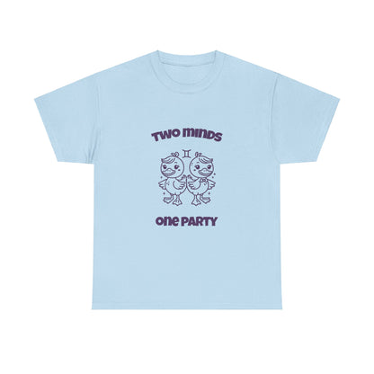 Two Minds One Party Gemini Zodiac Tee