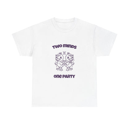 Two Minds One Party Gemini Zodiac Tee