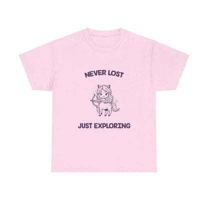 Never Lost Just Exploring Sagittarius Zodiac Tee