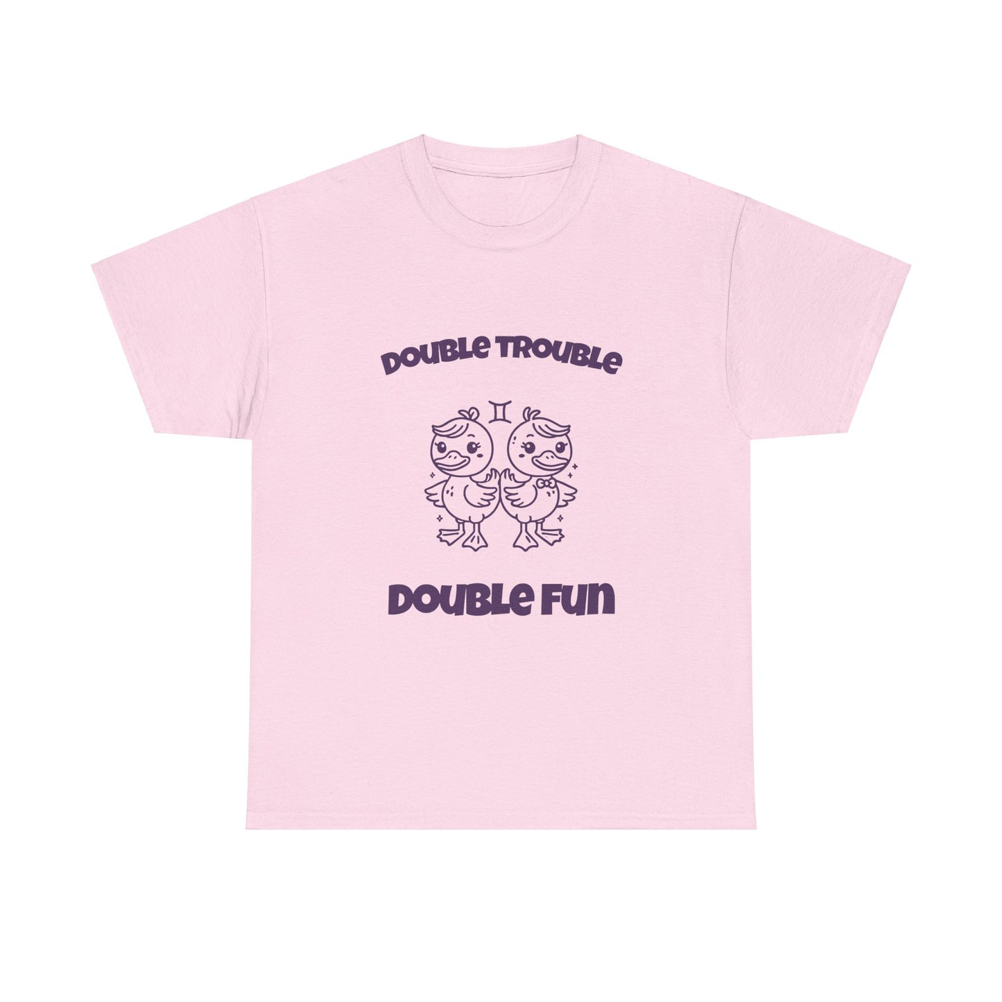 Double Trouble Double Fun Gemini Zodiac Tee