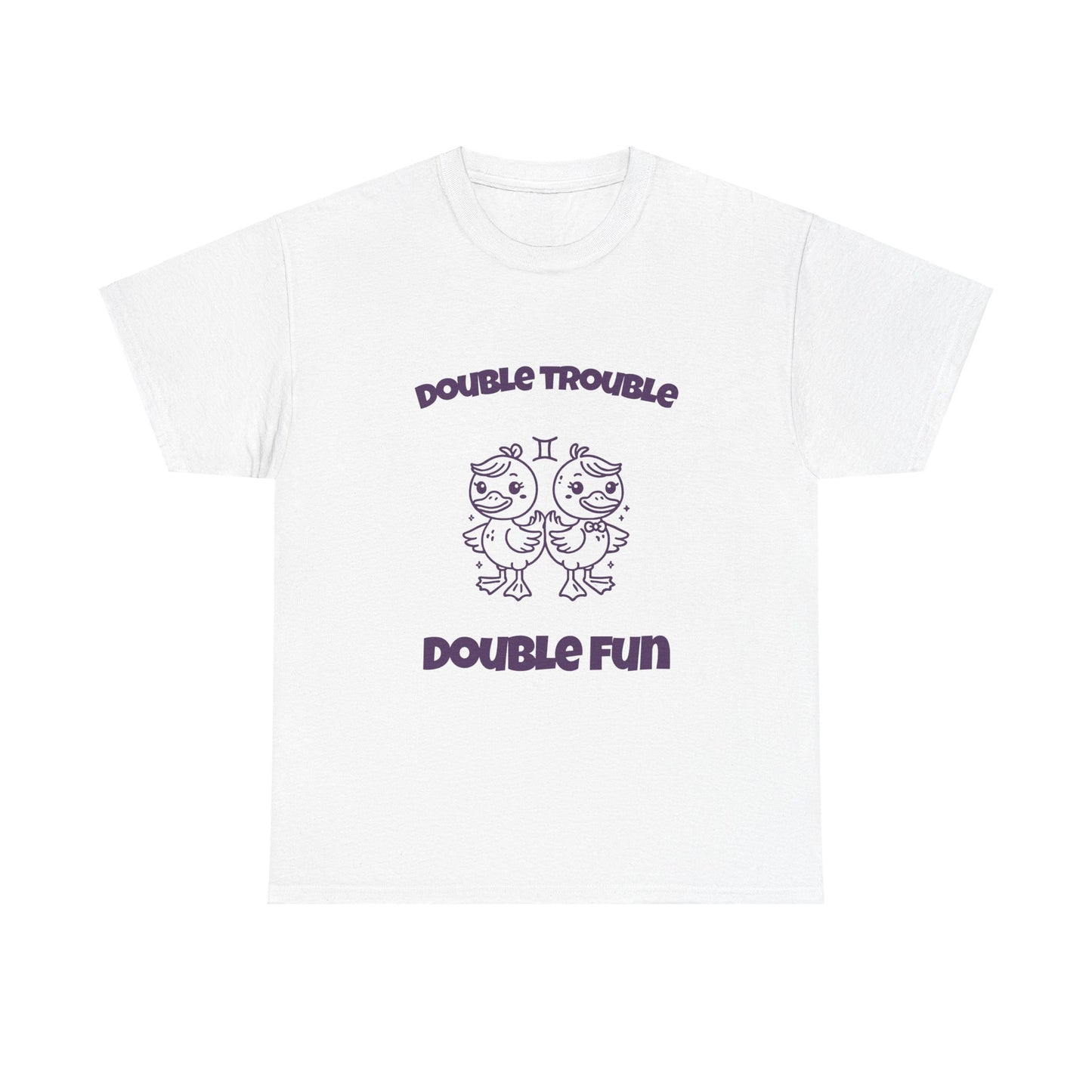 Double Trouble Double Fun Gemini Zodiac Tee