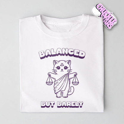 Balanced But Barely Libra Zodiac Tee