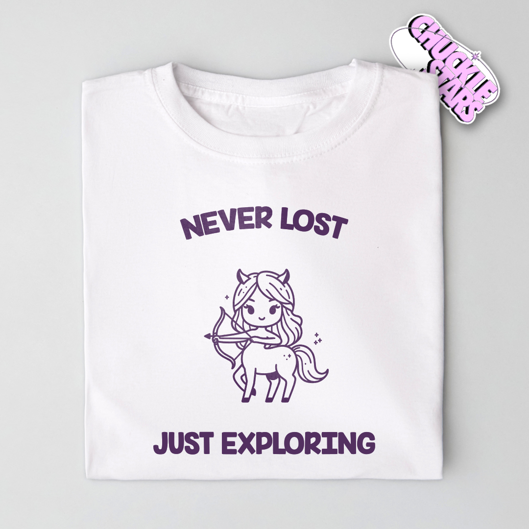 Never Lost Just Exploring Sagittarius Zodiac Tee