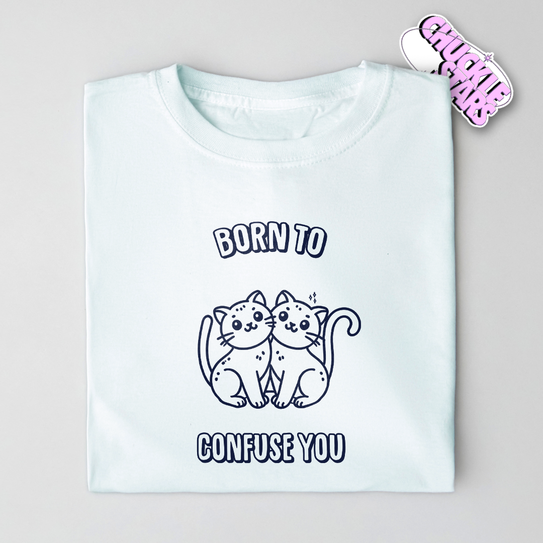 Born To Confuse You Gemini Zodiac Tee