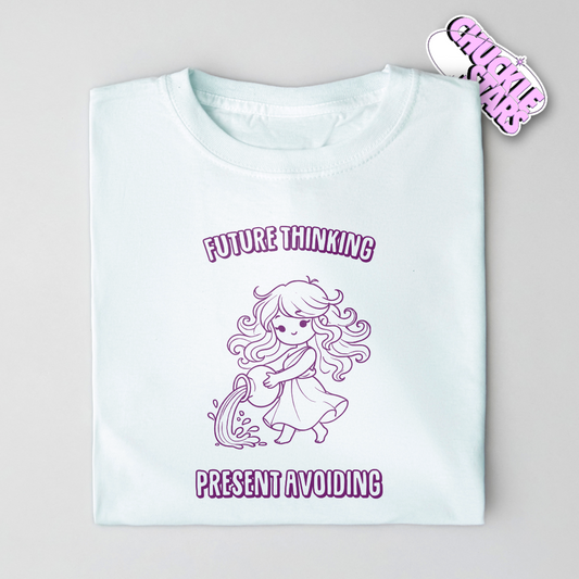 Future Thinking Present Avoiding Aquarius Zodiac Tee