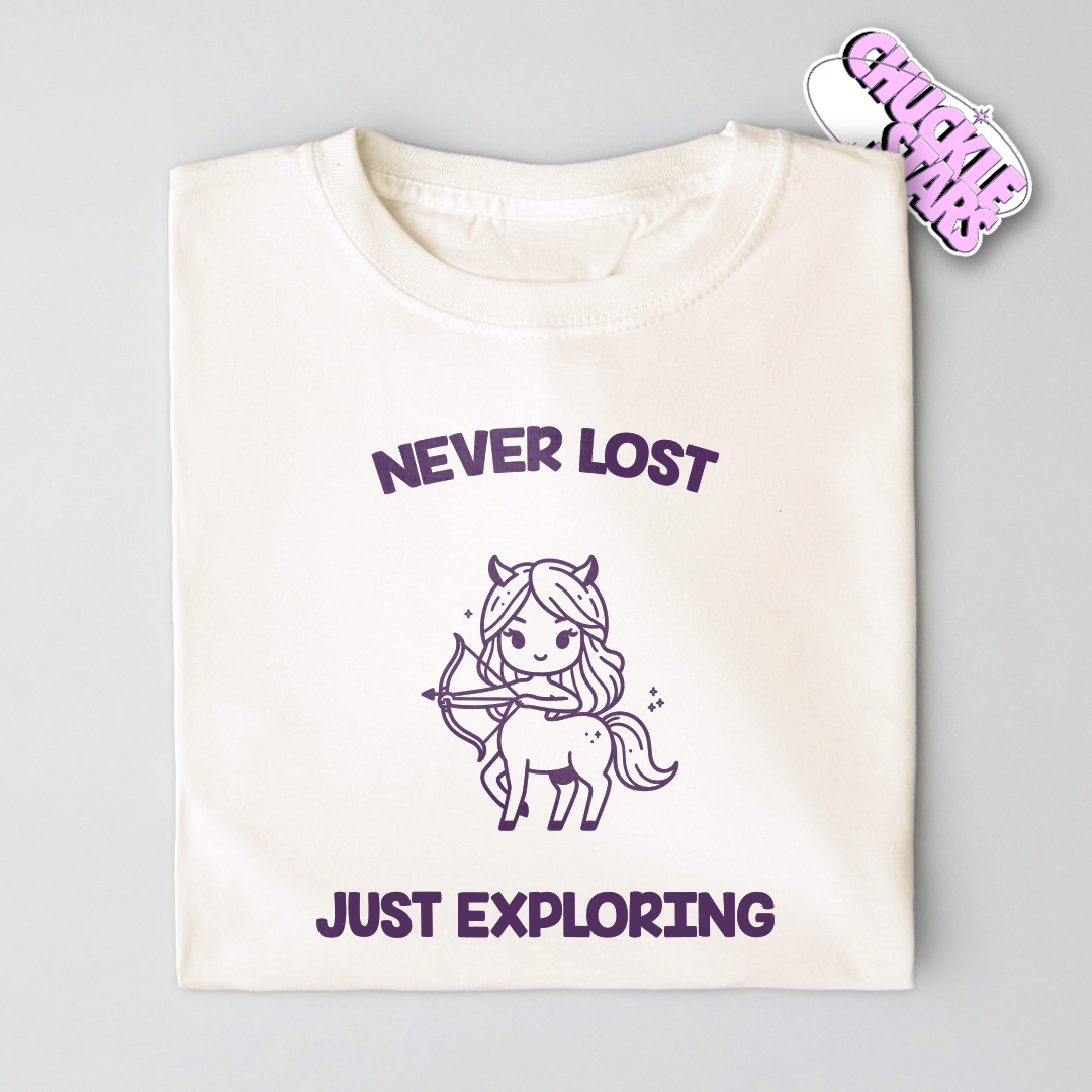 Never Lost Just Exploring Sagittarius Zodiac Tee